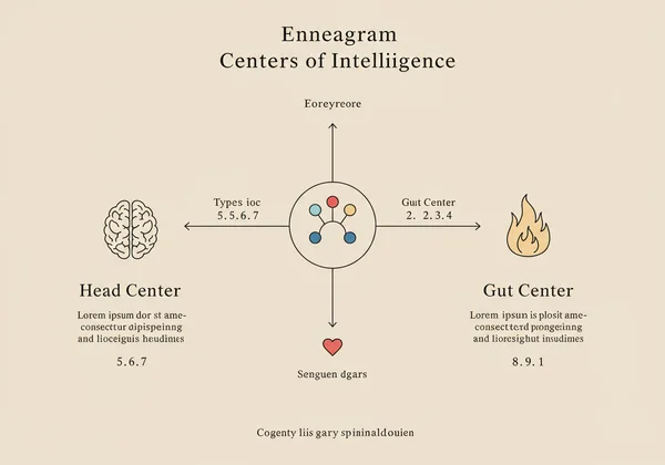 Diagram of Enneagram’s three centers of intelligence.