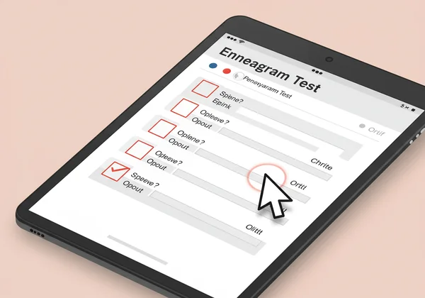 User interacts with a modern Enneagram test interface
