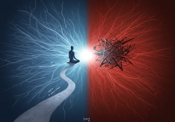 A visual representation of Enneagram Type 2 growth and stress paths