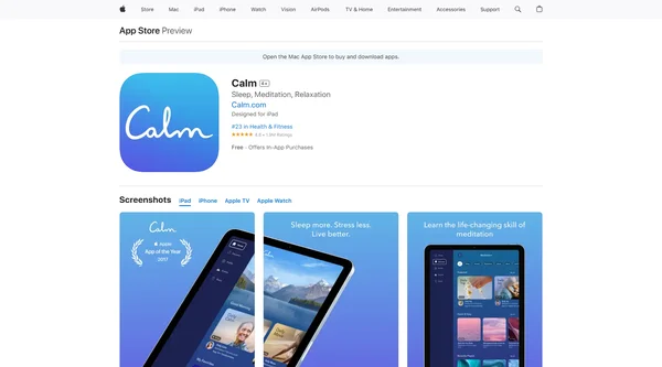 Calm: Sueño, Meditación y Relajación (iOS)