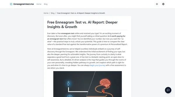 Test Gratuito de Eneagrama vs. Informe IA: Perspectivas y Crecimiento Más Profundos